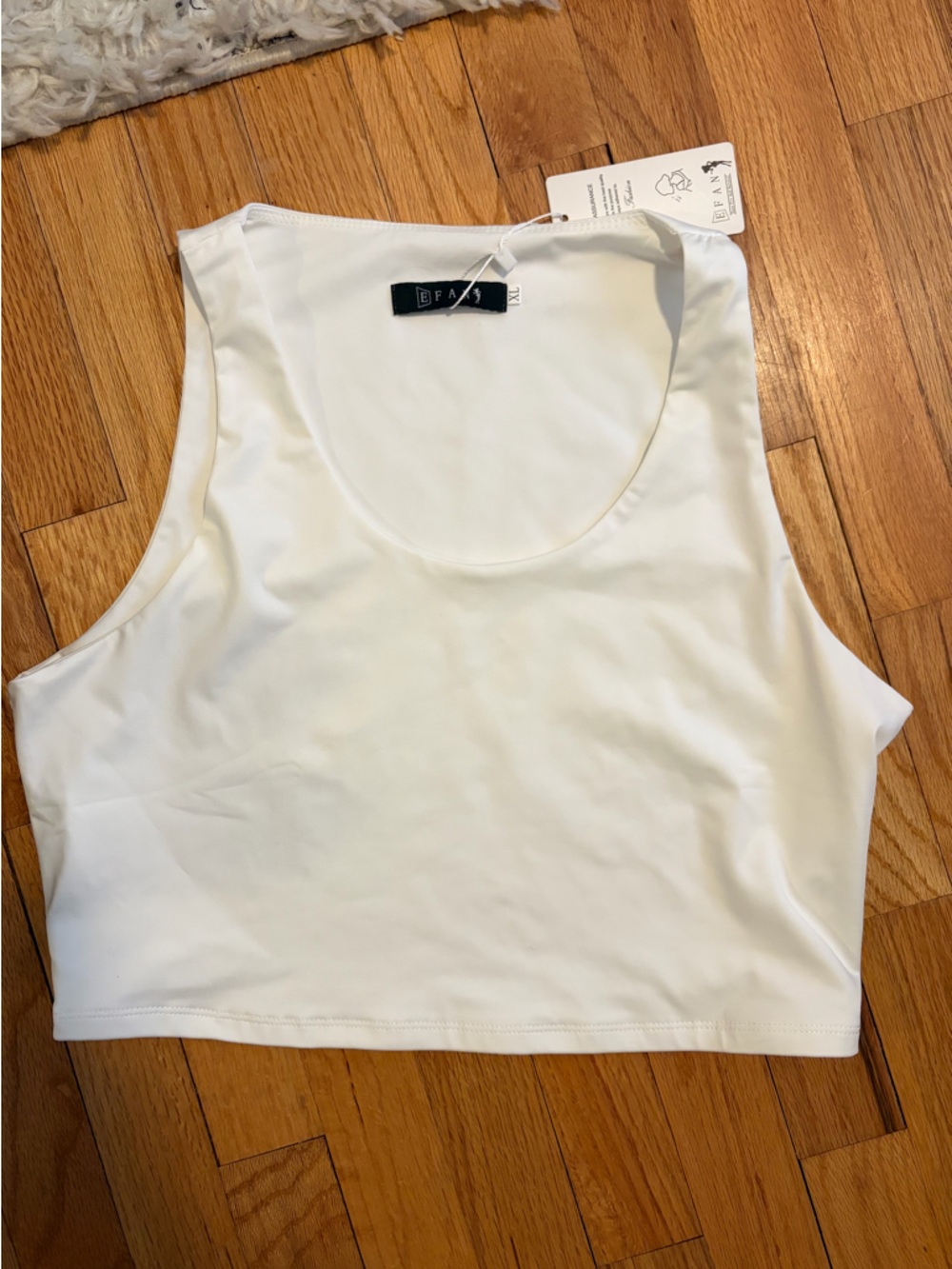 White Scoop Neck Crop Tank Top